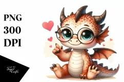 cute Baby Dragon Watercolor Clipart Product Image 1