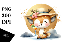 Happy Deer in Beachwear, Transparent PNG Product Image 1