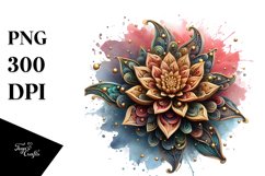 Abstract Stained Chrysanthemum | Sublimation | Clipart Product Image 3