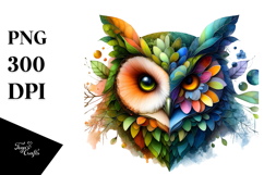 Vibrant Abstract Monkey Owl PNG Product Image 1