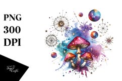 Colorful Celestial Mushroom Clipart Product Image 3