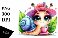 Funny Snail Holding Coffee with Vintage Diva Look Product Image 1