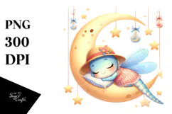 Cute Baby Dragonfly Dressed for Summer PNG Product Image 1