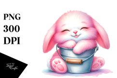 Cute Baby Bunny Sleeping, PNG Product Image 1