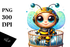 Baby Bee with Disco Ball Outfit and Scuba Diving Suit PNG Product Image 1