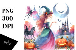 Whimsical Fairy Halloween Clipart Product Image 1