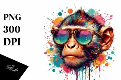 Colorful Monkey Watercolor Clipart Product Image 3