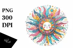 Colorful Wimsicall Pastel Sun | Sublimation | Clipart Product Image 3