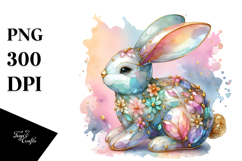 Pastel Bunny with Golden Insertions PNG Product Image 1