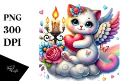 Adorned Cat Watercolor Product Image 1