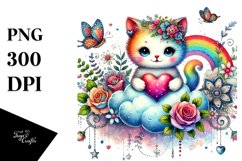 Adorned Cat Watercolor Product Image 1