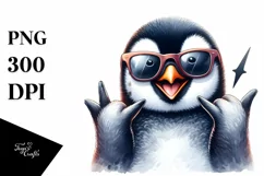 Detailed Penguin Sunglasses Rocker Sign Product Image 3