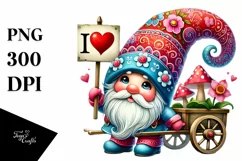 Valentines Gnome Hat Detail Sign PNG Product Image 1