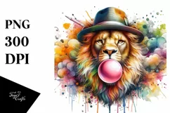 Quirky Lion Watercolor Clipart Product Image 1