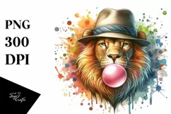 Quirky Lion Watercolor Clipart Product Image 1