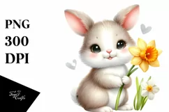 Easter Bunny Flower, Clipart |T-shirt, Mug PNG Product Image 8