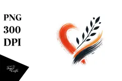 Simple Paintbrush Style Heart PNG Product Image 1