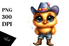 Expressive Baby Chicken with Party Hat | Clipart Product Image 1