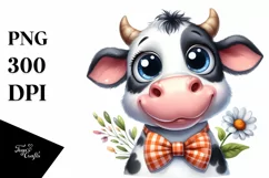 Shy Cow with Party Hat | Sublimation | Clipart Product Image 3