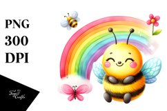 Colorful Cute Baby Bee | Clipart Product Image 1