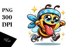 Cute Dancing Bee with Bandana, Sparkling Eyes PNG Product Image 1