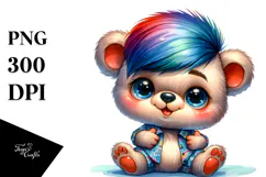 Cute Baby Bear Sitting PNG Product Image 1