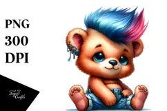 Cute Baby Bear Sitting PNG Product Image 1