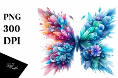 Vibrant Ice Flower Butterfly PNG Product Image 3