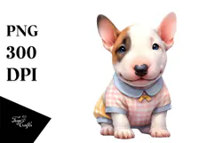Cute Baby Bull Terrier in Easter PNG Product Image 1