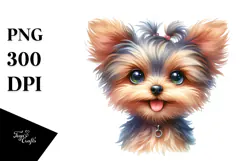 Happy Cartoon Yorkipoo, Transparent PNG Product Image 1