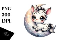 Baby Unicorn Foxglove Moon | Clipart Product Image 3