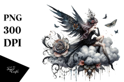 Gothic Fairy on Cloud PNG Product Image 1
