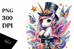 Baby Unicorn Magician, Mysterious PNG Product Image 3