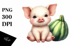 Funny Baby Pig Sitting Zucchini Product Image 3
