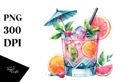 Creative Cocktail , Watercolor PNG Product Image 1