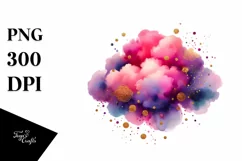 Colorful Magenta Cloud with Golden Foil | Sublimation Product Image 3