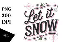 Let It Snow Christmas File PNG Sublimation File Digital Product Image 5
