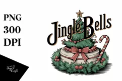 Jingle Bells Christmas Tree Cake PNG Sublimation File Product Image 1