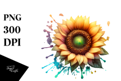 Sunflower, Watercolor PNG Product Image 1