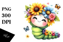 Colorful Cute Baby Caterpillar | Clipart Product Image 3
