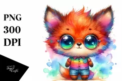Colorful Layered Baby Fox for Summer | Sublimation Clipart Product Image 1