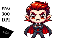 Ridiculously Cute Cartoon Vampire PNG Product Image 1