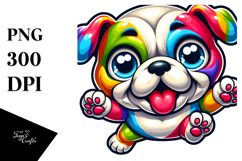 Colorful Funny Baby Bulldog PNG Product Image 1