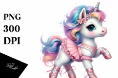 Baby Unicorn Dancer, Elegant PNG Product Image 1