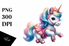 Baby Unicorn Dancer, Graceful PNG Product Image 1