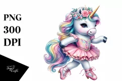 Baby Unicorn Dancer, Vibrant PNG Product Image 1