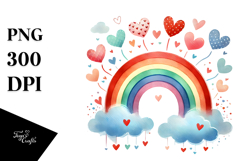 Colorful Hearts Rainbow PNG Product Image 1