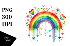 Colorful Hearts Rainbow PNG Product Image 1