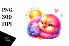 Cute Baby Chicken Resting Sun | Sublimation Clipart Product Image 3