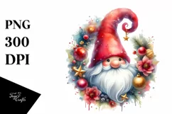 Washed Vibrant Watercolor Gnome PNG Product Image 1